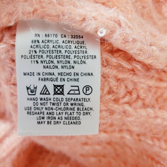 Anthropologie Knitted & Knotted Coral Sunstitch Sweater Size Small - Picture 7 of 8